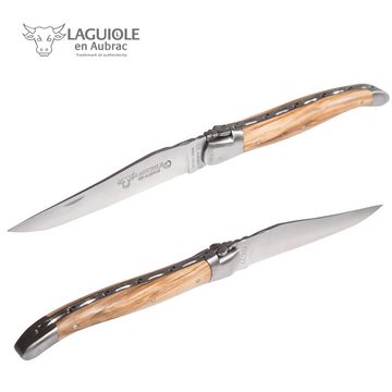 Laguiole en Aubrac Steakmesser Steak Messer Olivenholz original mit Zertifikat, Handarbeit, aus Frankreich