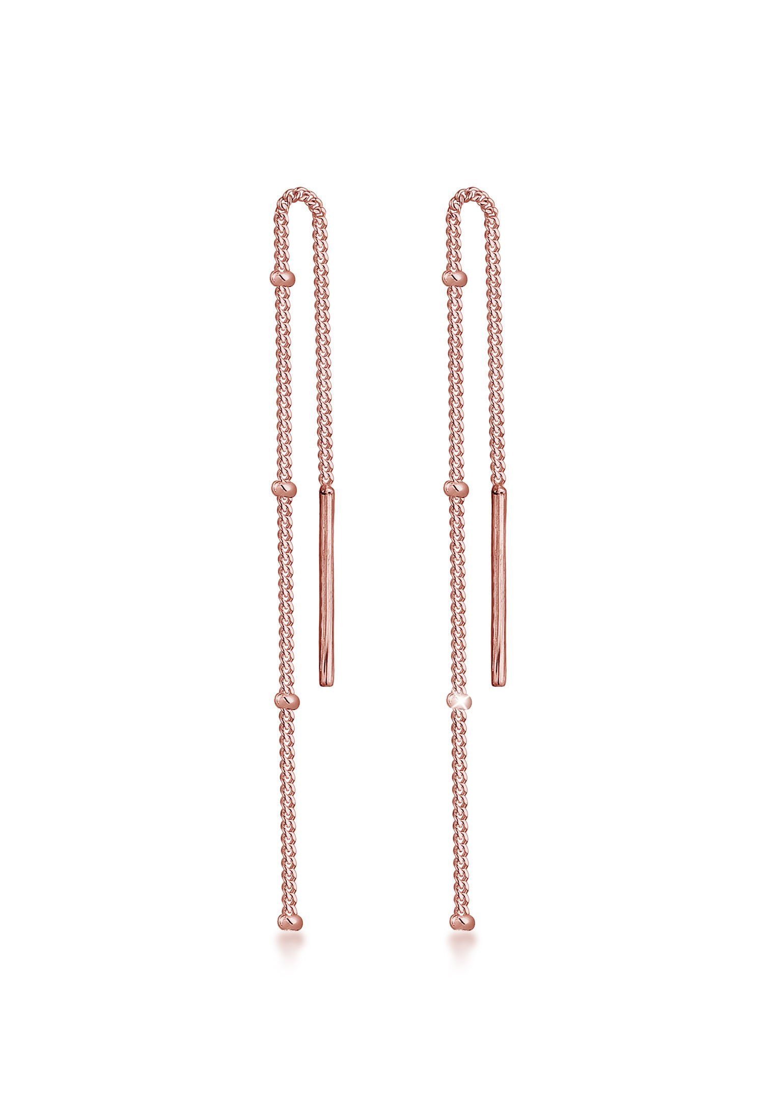 Paar Ohrhänger Hänger Durchzieher Kugel Minimal Basic 925 Silber