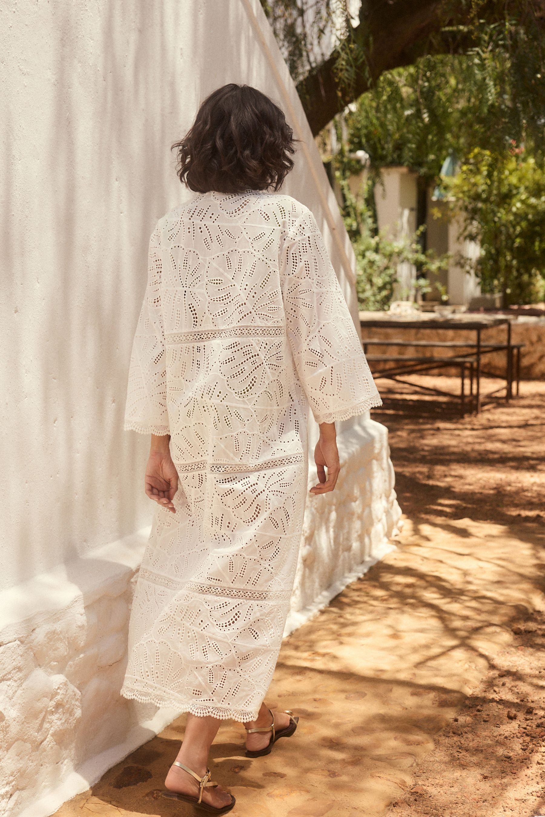 Next Strandkleid Offener Cover-up mit Stickerei günstig online kaufen