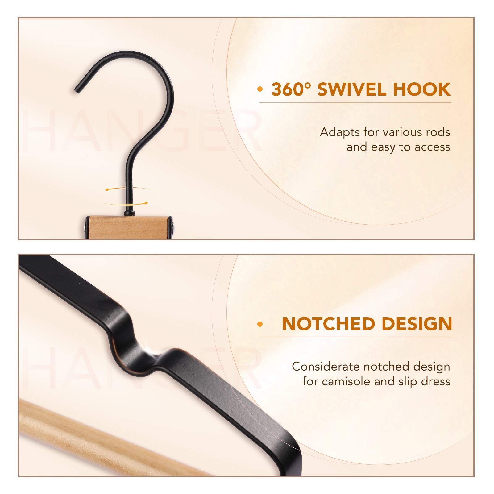 House Day Kleiderbügel aus Holz und Metall, rutschfest, (10-tlg), mit Einke günstig online kaufen