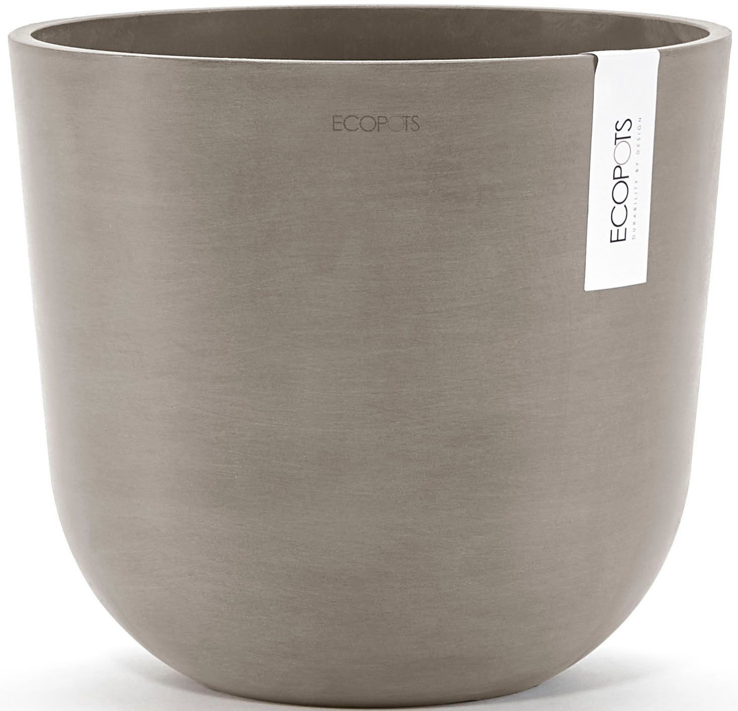 ECOPOTS Blumentopf Oslo 25 Taupe, für innen und außen: frostsicher, bruchsicher und lichtbeständig