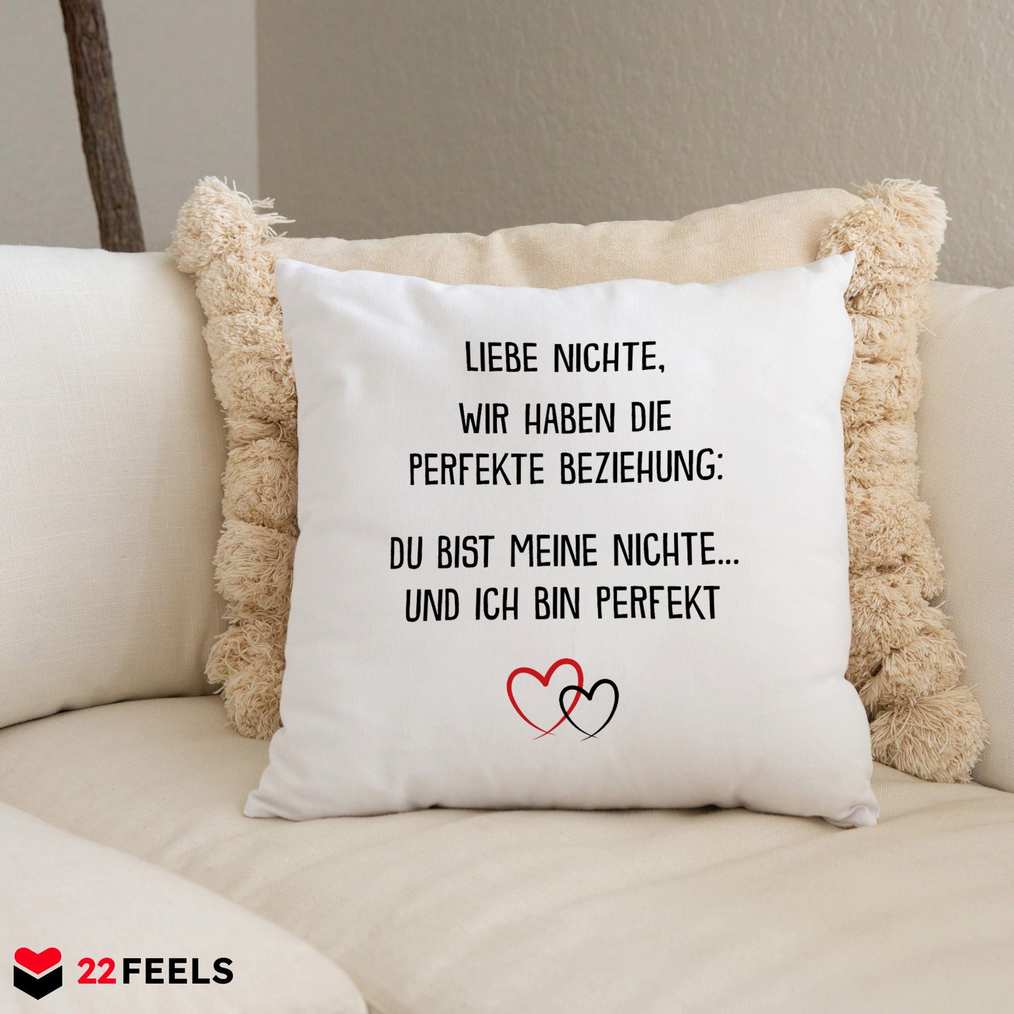 22Feels Dekokissen Nichte Geschenk 18. Geburtstag Mädchen Firmung Weihnachten Abschluss, Deko mit Persönlichkeit