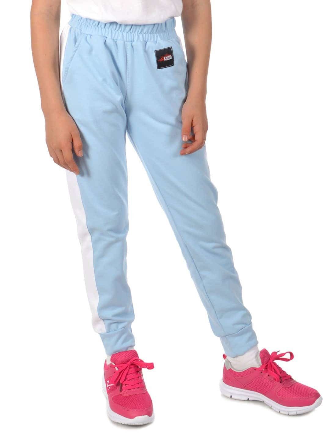 Sporthose Mädchen Stoff Freizeithose Streifeneinsatz 30358