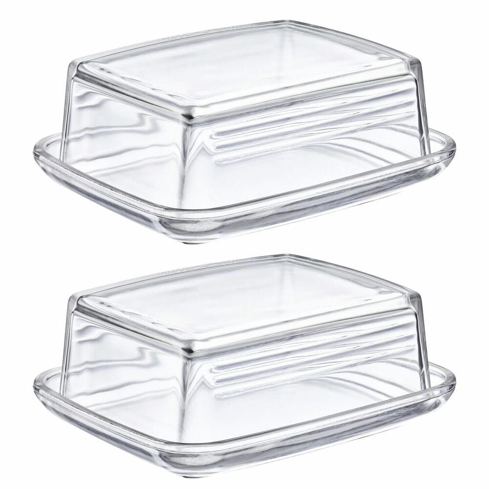 Butterdose 2 Stück, Glas
