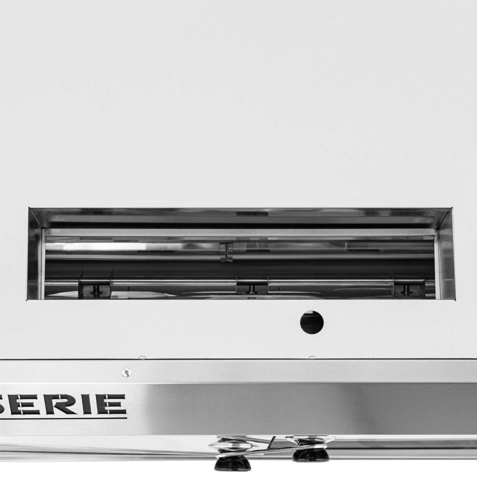 Royal Catering Elektrogrill Mobiler Gas-Hähnchengrill 4 Spieße mit Beleuchtung und Rädern 3 x 5 kW, 110 W, verschiedene Größen