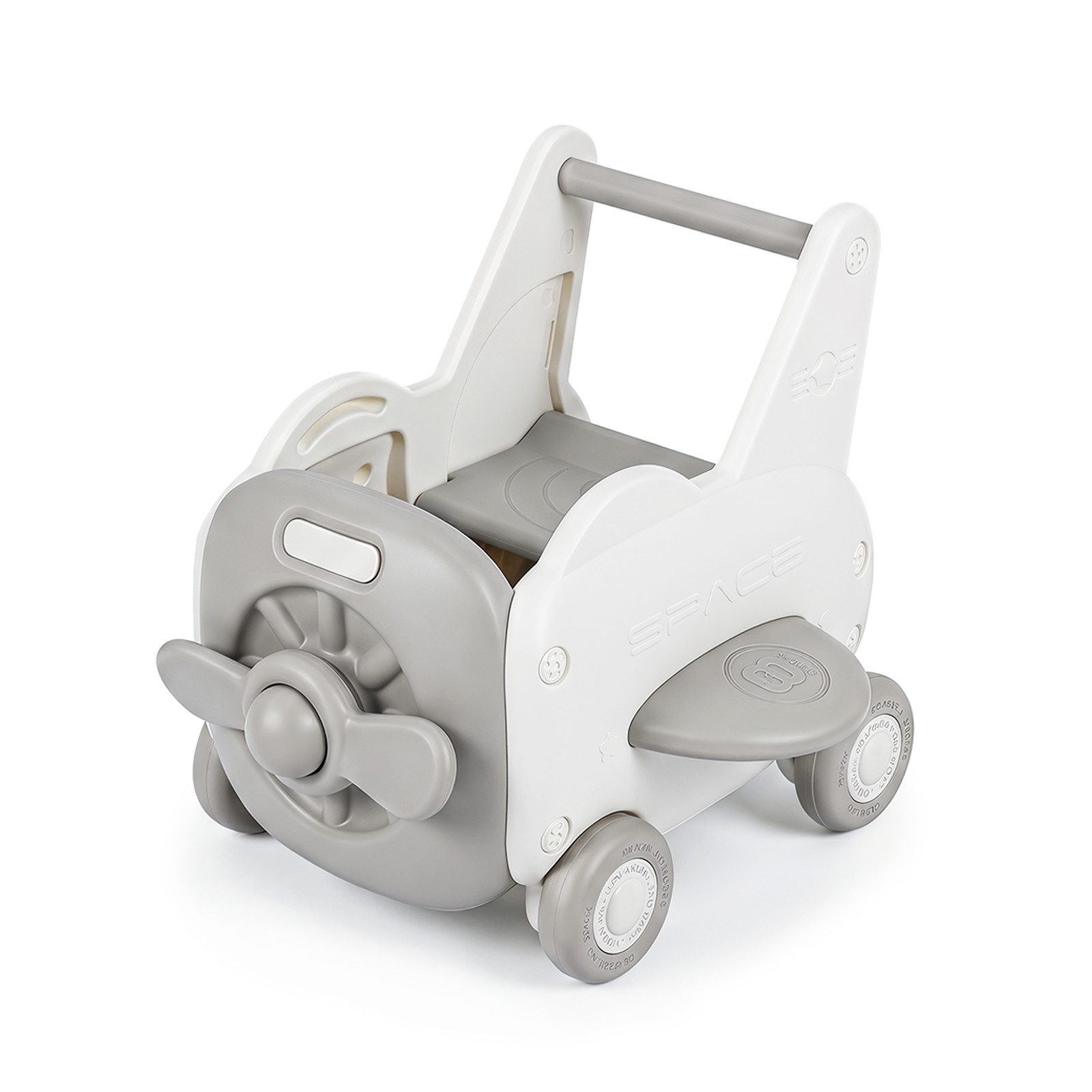 COSTWAY Lauflernwagen 3-in-1 Lauflernhilfe mit klappbarer Sitz & Stauraum