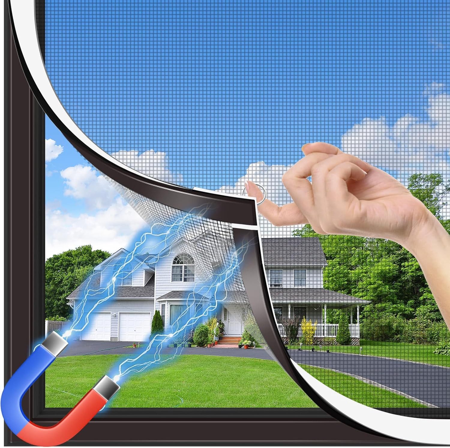 FELIXLEO Fliegengitter-Gewebe Fliegengitter Fenster Magnet 120x130cm Ohne Bohren Zuschneidbar, (1-St)