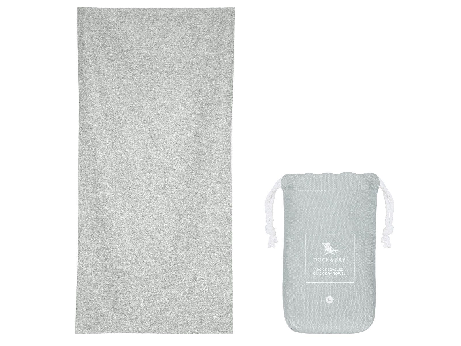 Dock & Bay LTD c/o Handtücher Fitness-Handtuch L Mountain Grey 160x90cm, Polyester (TOWLF-ESS-LG-GREY-R)
