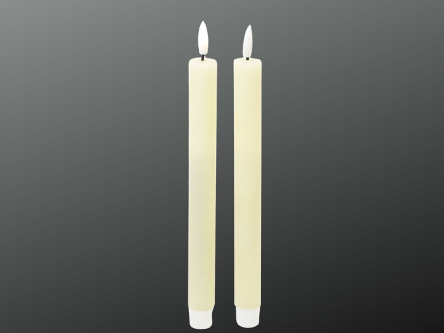 Spitzkerze LED-Kerze Spitzkerze LED Stabkerze Set/2 creme Ø2,2cm H24cm on/off