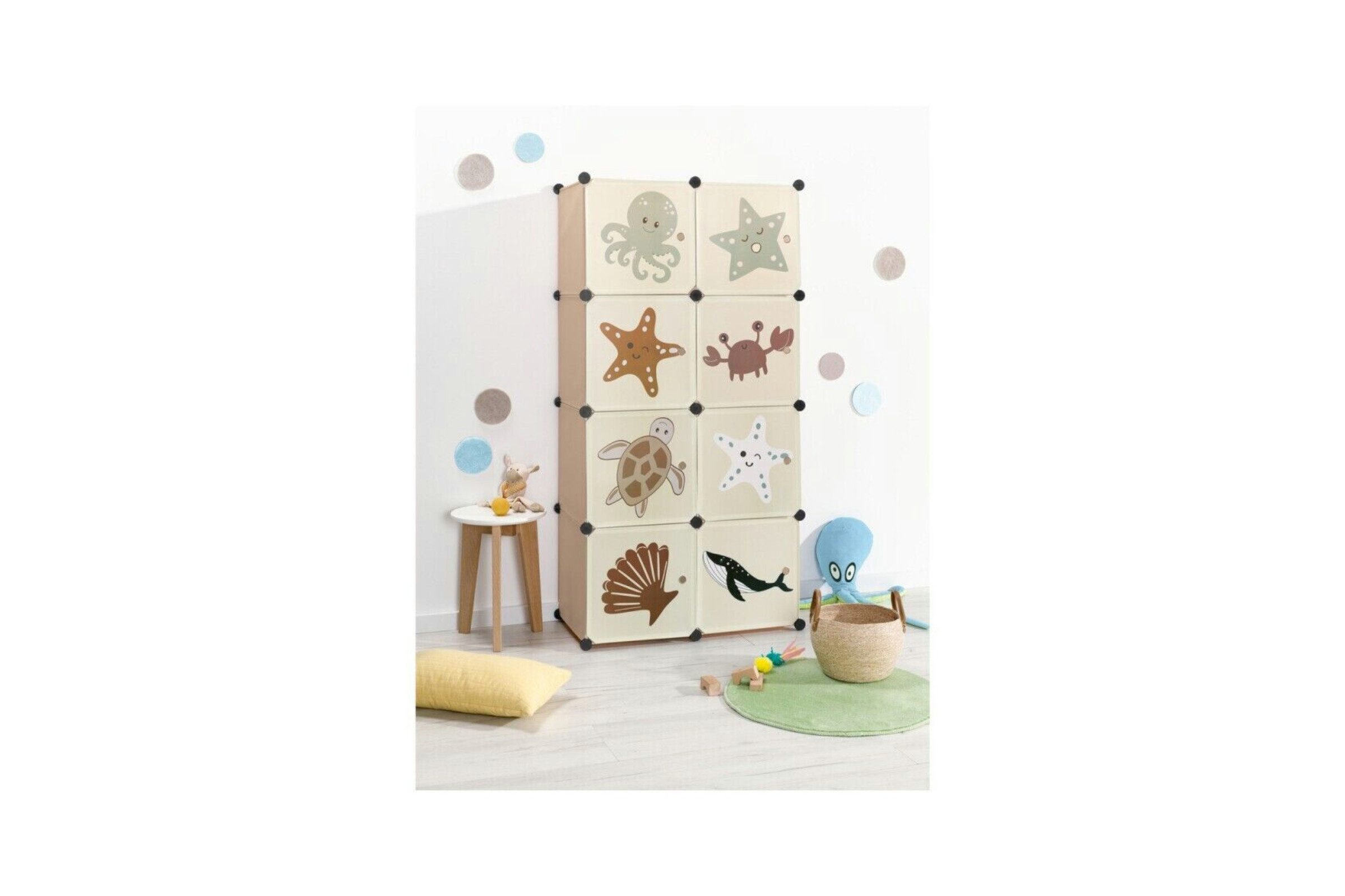 Livarno home Steckregal Kinder Steckregal L 74 x B 36 x H 144 cm Spielzeug- Kleiderregal, Individuell anpassbares Stecksystem