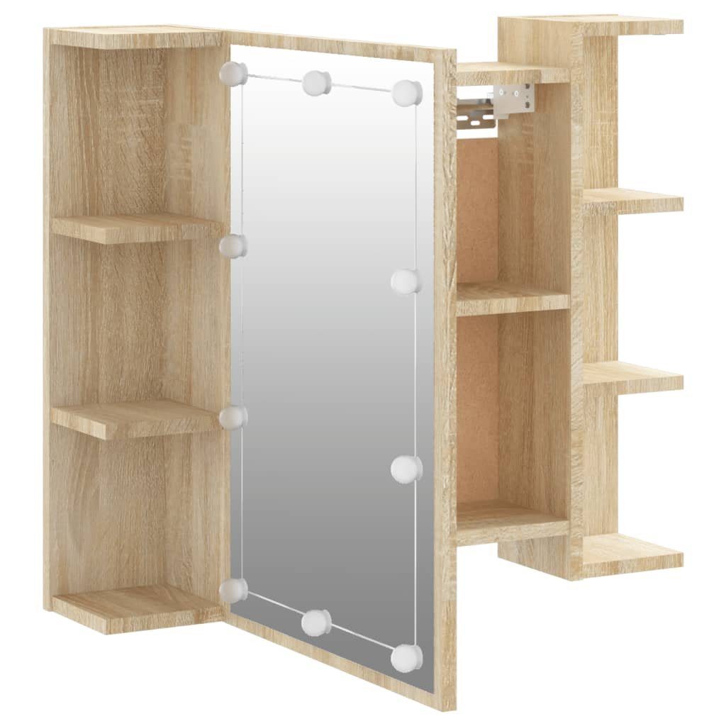 70x16,5x60 (1-St) Badezimmerspiegelschrank vidaXL LED Eiche Spiegelschrank Sonoma-Eiche mit Sonoma cm
