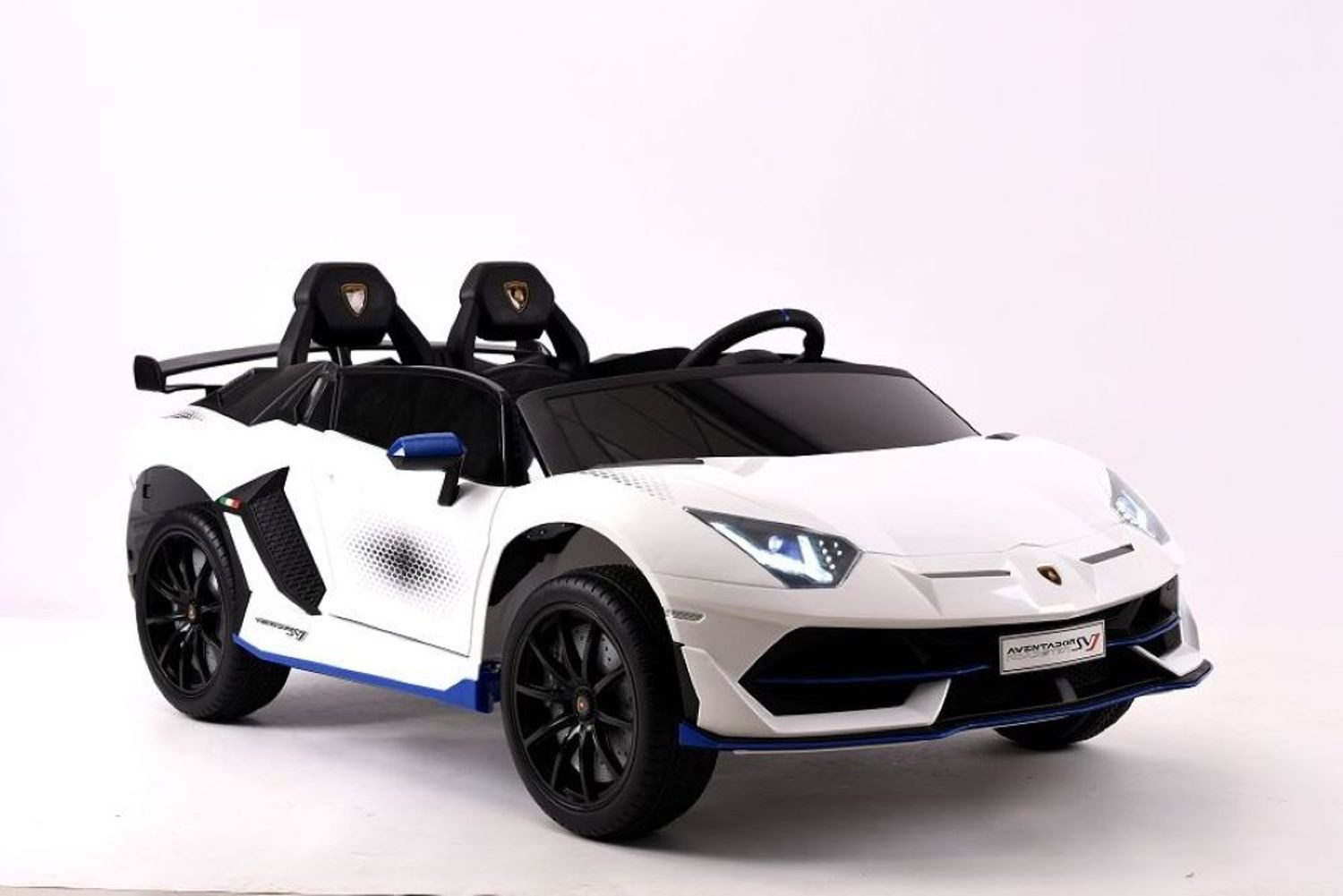 ES-Toys Elektro-Kinderauto Lamborghini Aventador SVJ Xago, Belastbarkeit 40 kg, EVA-Reifen, Kunstledersitz, lizenziert, Zweisitzer, 12V 7Ah Akku