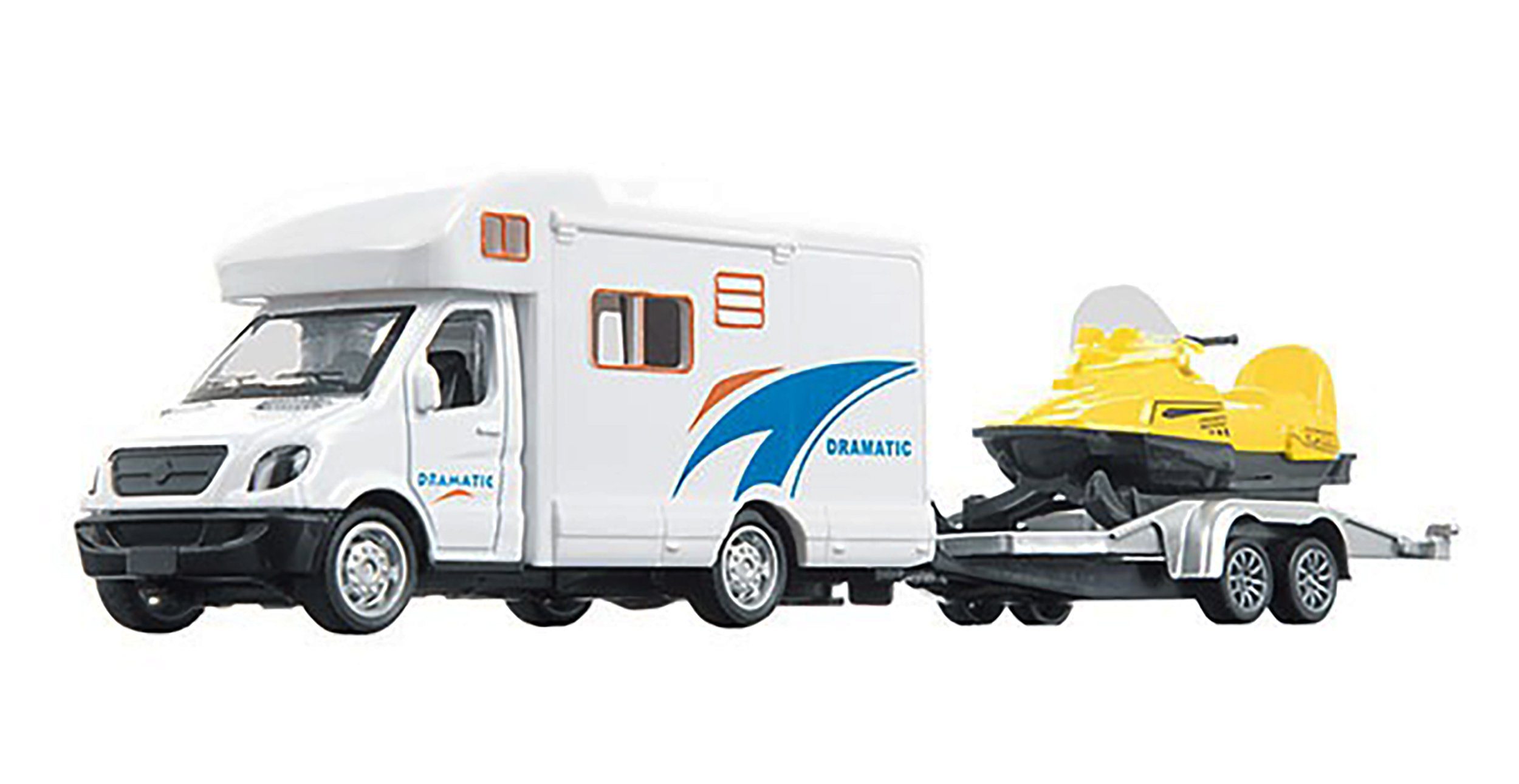 Toi-Toys Modellbus »WOHNMOBIL mit Anhänger & Schneemobil Rückzug Camper  46«, Modellauto Wohnwagen Modellbus Modell Auto Spielzeugauto Geschenk