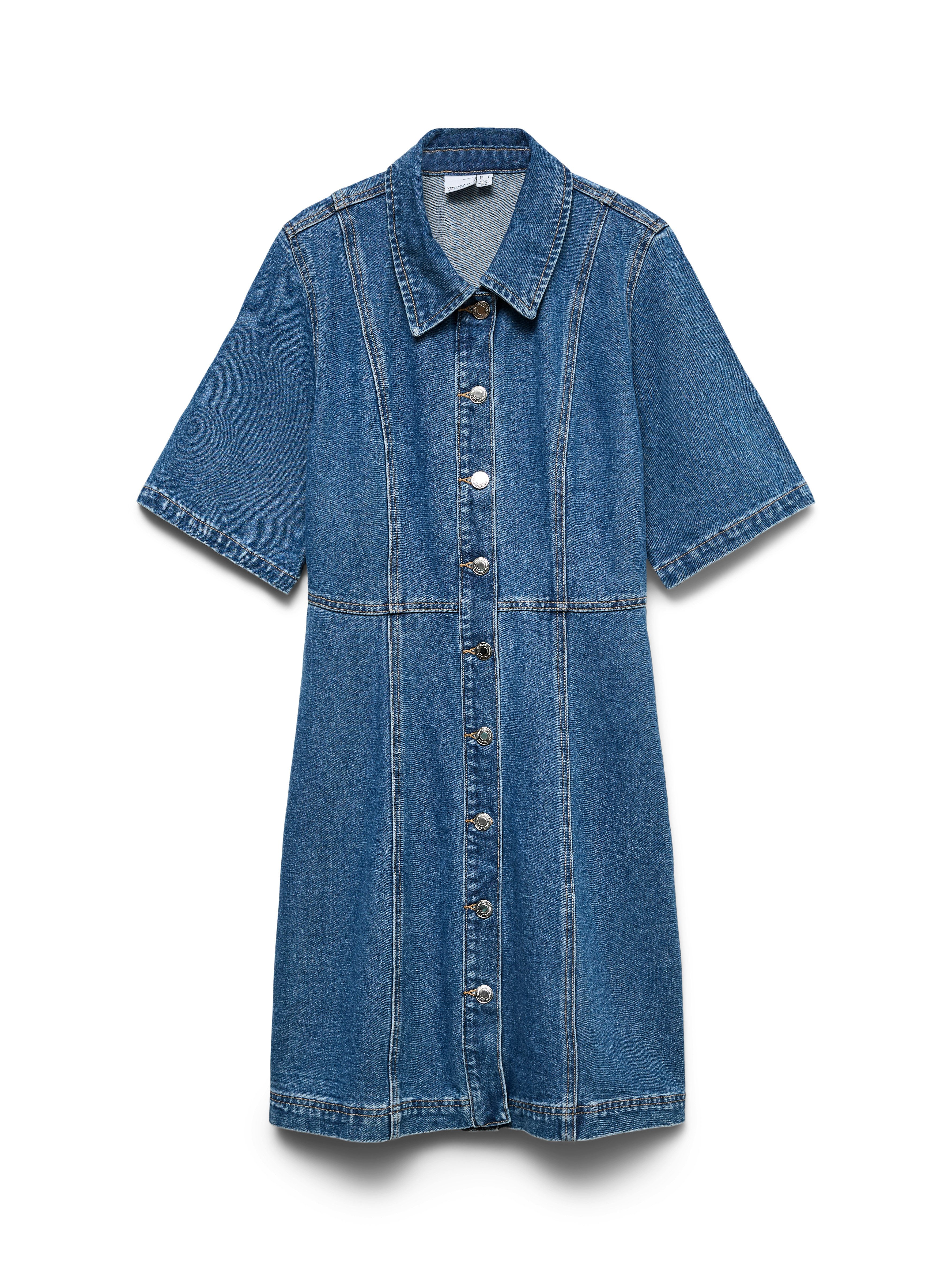 Vero Moda Jeanskleid VMDAISY 2/4 SHORT DENIM DRESS NOOS Baumwolle – Bild 4 von 5
