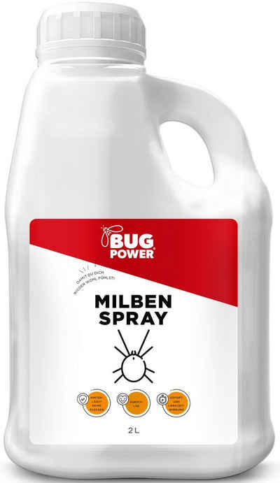 BugPower Insektenspray Milben Spray für Textilien, 2000 ml, 1-St., Wirkt effektiv und nachhaltig gegen Milben