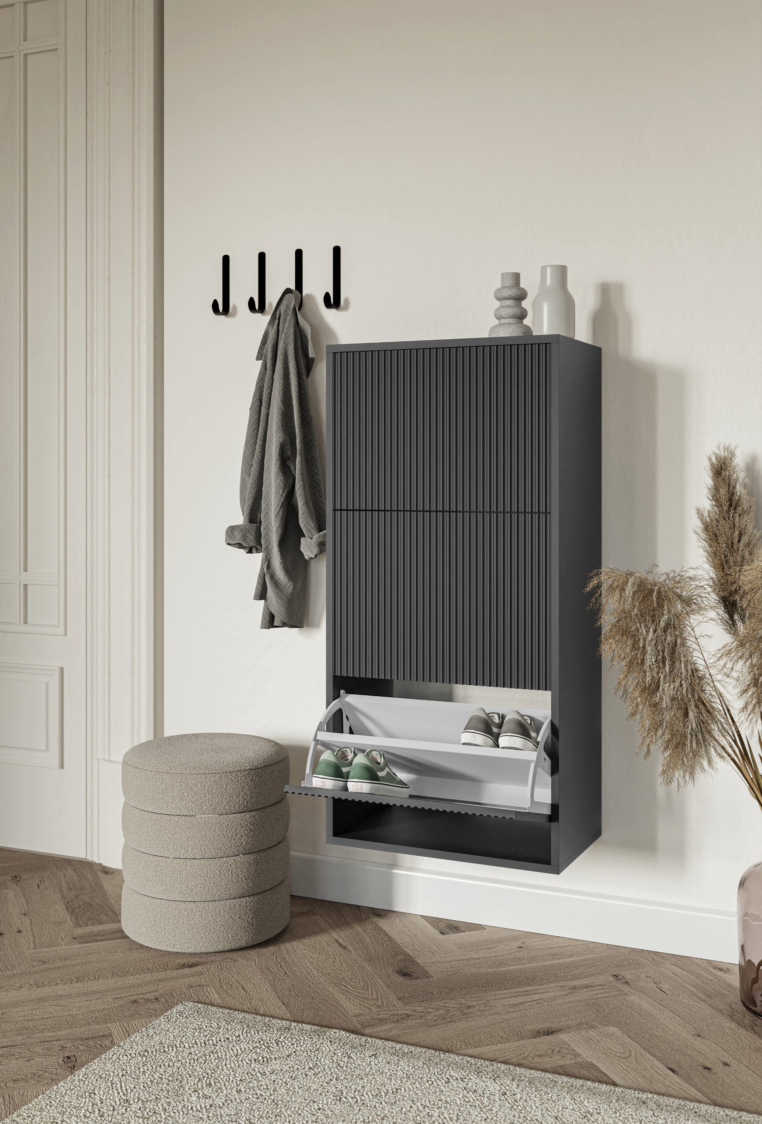 Selsey Hängeschuhschrank VELDIO Wand-Schuhkipper mit 3 Klappen, 50 cm breite