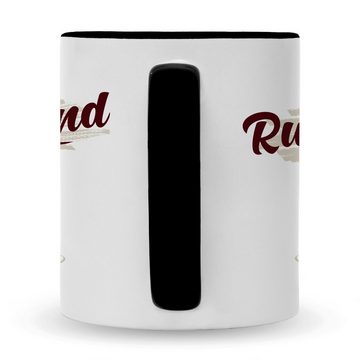 GRAVURZEILE Tasse mit Spruch Bin im Ruhestand, Keramik, Farbe: Schwarz & Weiß