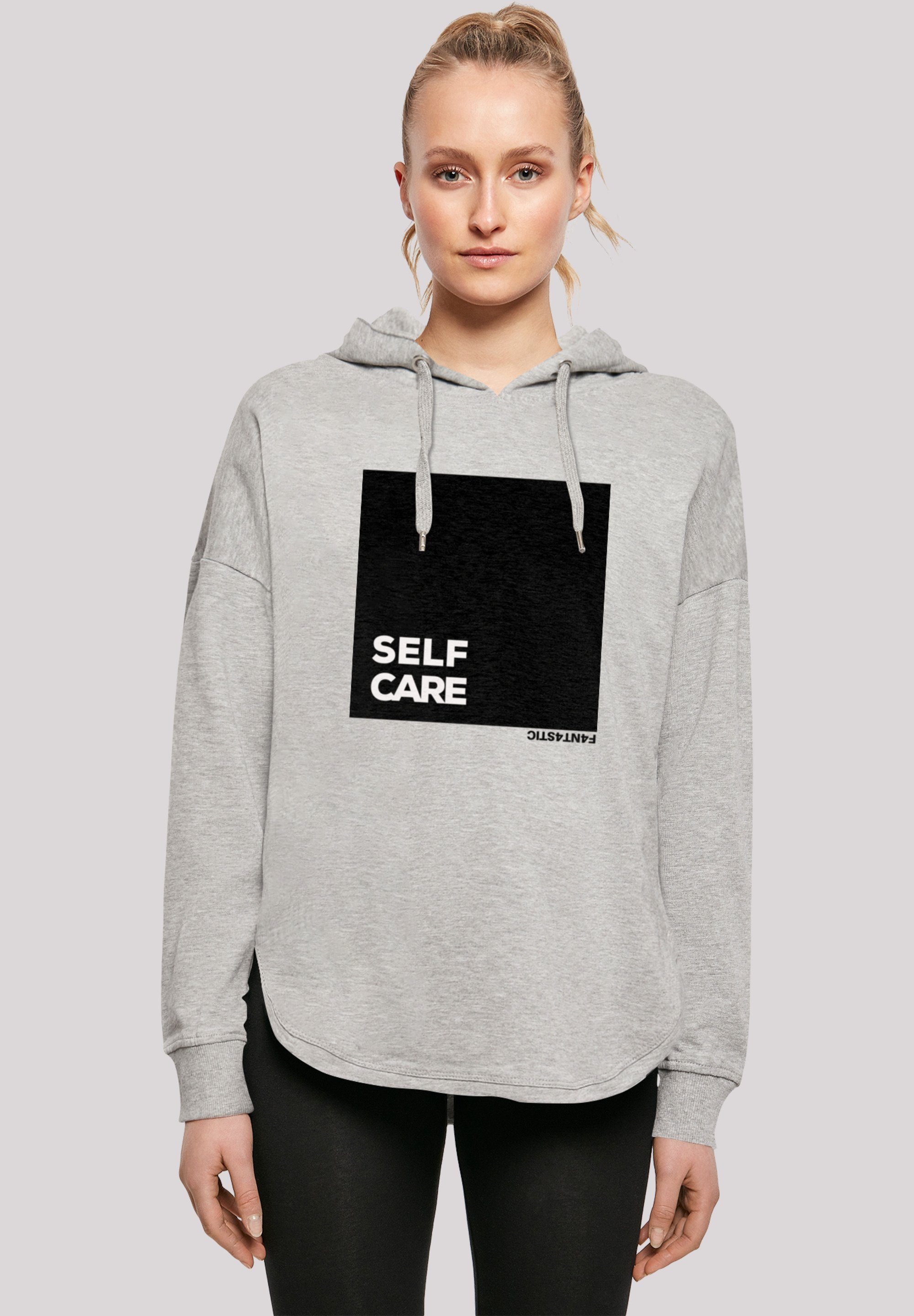 SELF Kapuzenpullover CARE F4NT4STIC grey HOODIE Print OVERSIZE