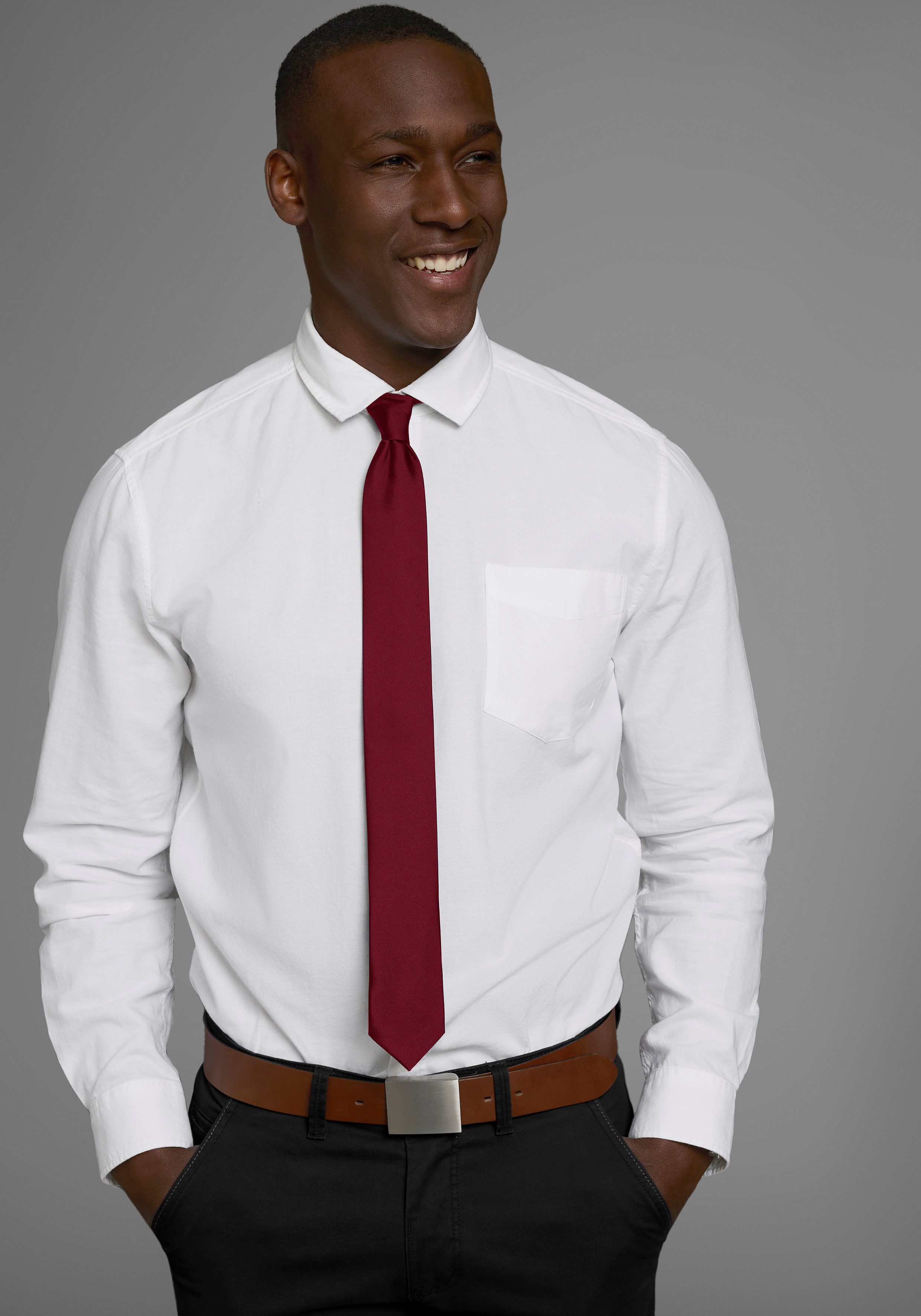 Man's World Krawatte in klassischen Farben & Slim-Breite - neue Farben bord günstig online kaufen