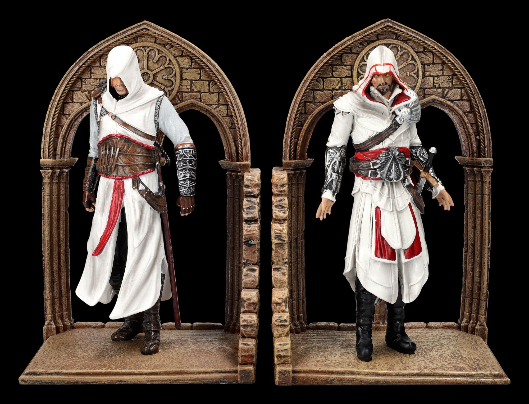 Figuren Shop GmbH Buchstütze Assassins Creed Buchstützen - Altair und Ezio - Gaming Dekofigur Merchandise (2 St)
