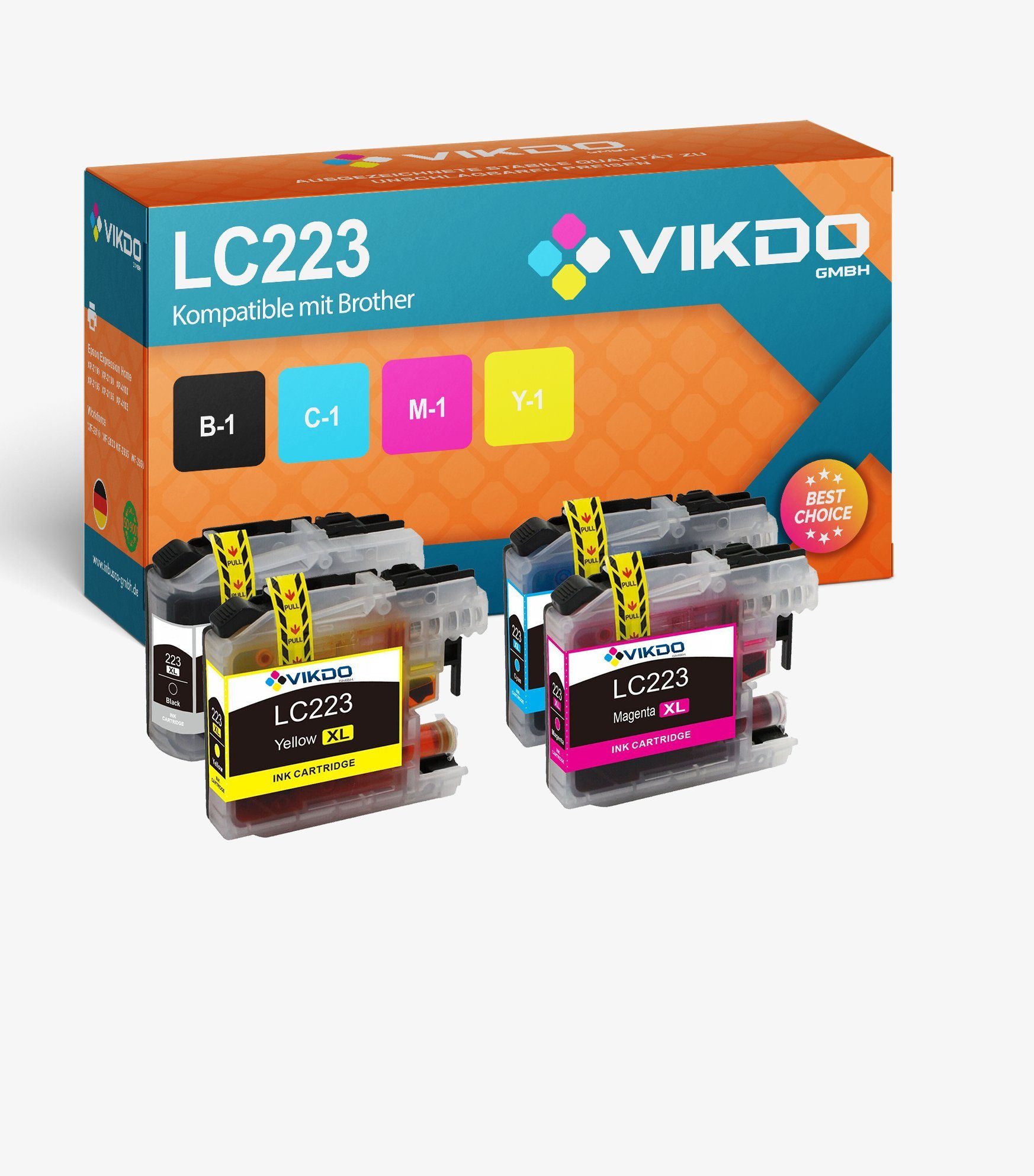 Inbusco Tonerpatrone 4x Druckerpatronen SET LC223 kompatibel zu BROTHER ..., SET LC 223