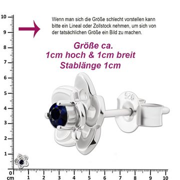 Limana Paar Ohrstecker echter Saphir Edelstein 3D Blumen 925 Sterling Silber blaue Ohrringe (inkl. Geschenkdose), Blumenohrringe für jeden Tag