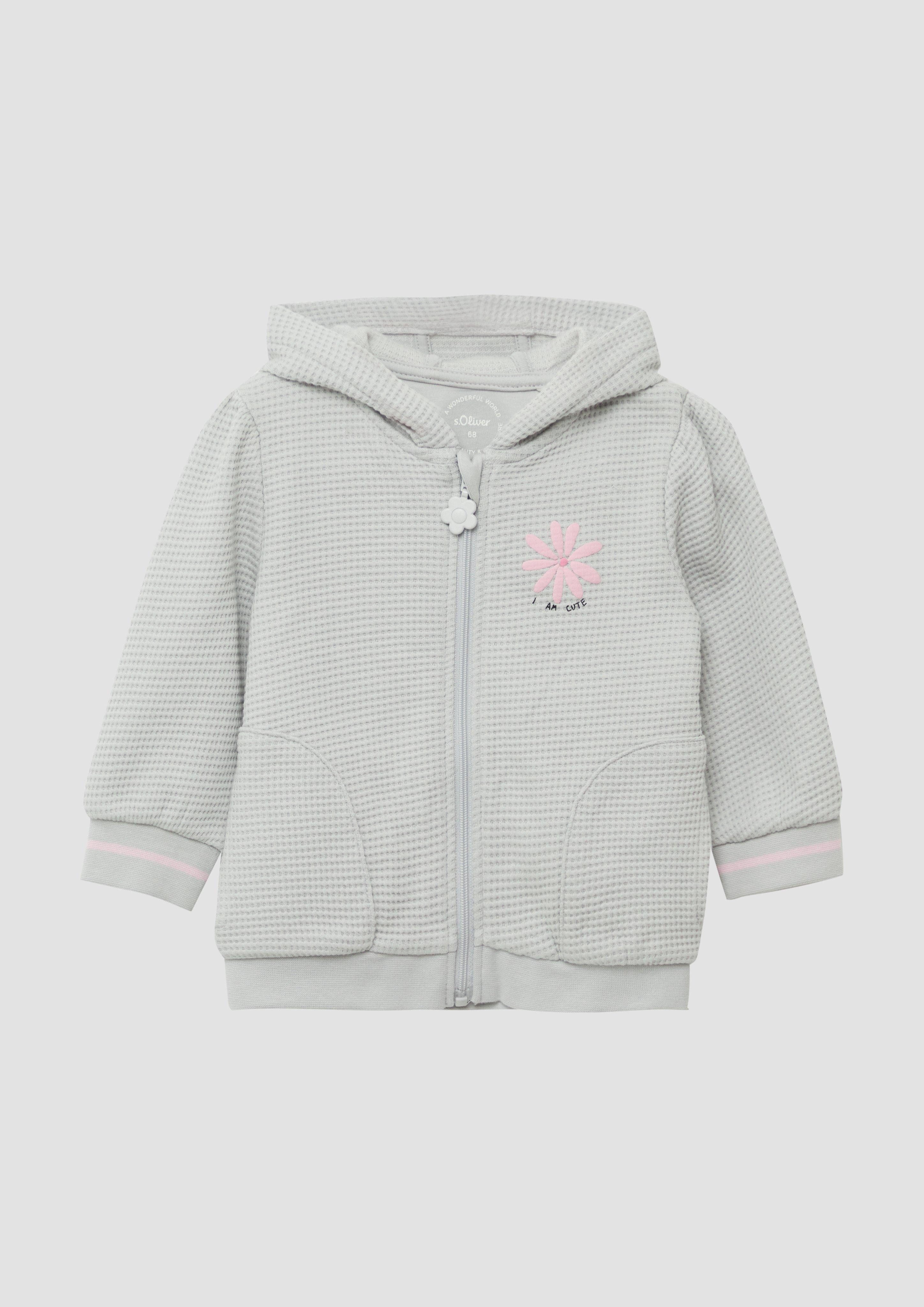 s.Oliver Outdoorjacke Weiche Kapuzen-Sweatjacke mit Waffelstruktur günstig online kaufen