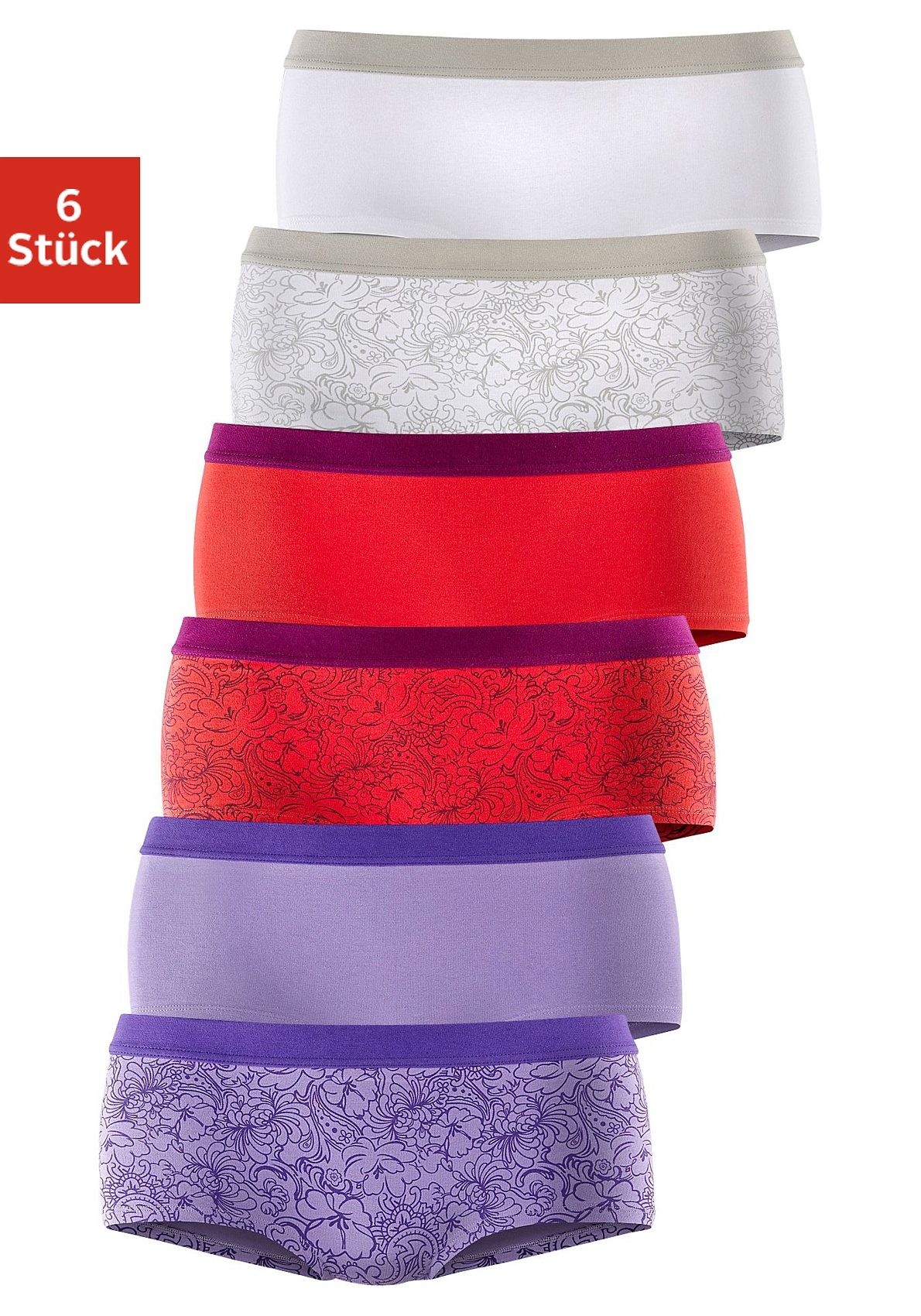 Panties (6 Stück) in Baumwollstretch Qualität, »Cotton made in Africa