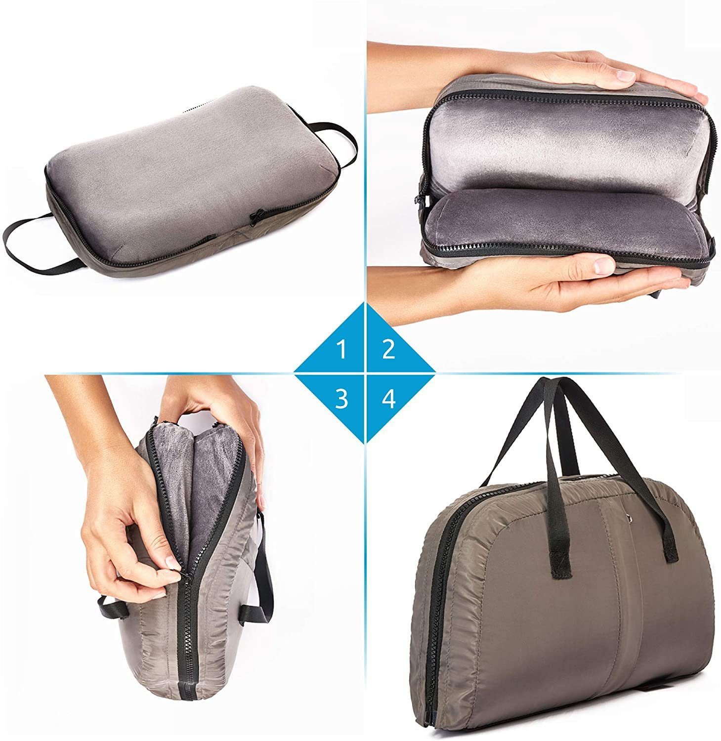 WELLIRA Reisekissen, Faltbares Memory Foam