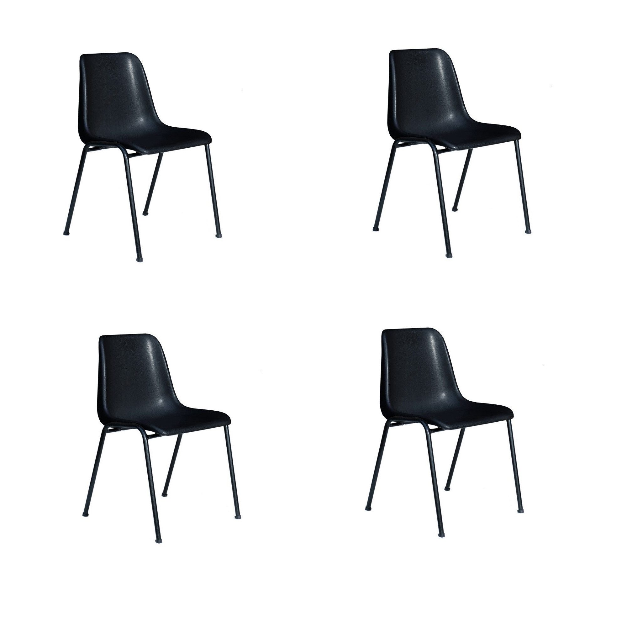 möbel-direkt.de Besucherstuhl 4 tlg Basic (1 Stück, 4 St), ergonomisch geformt, belastbar, funktional