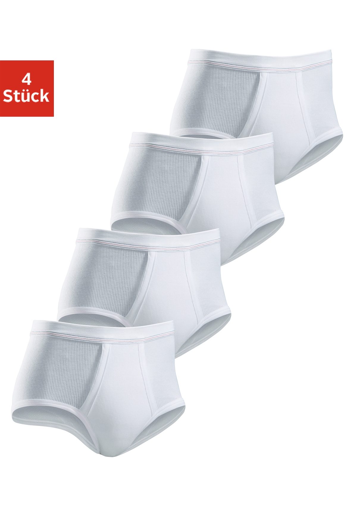 Wäsche/Bademode Unterhosen Clipper Slip (4 Stück) schlichtes Basic für jeden Tag aus Doppelripp