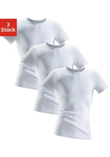 Clipper Unterhemd (3 Stück), aus Doppelripp