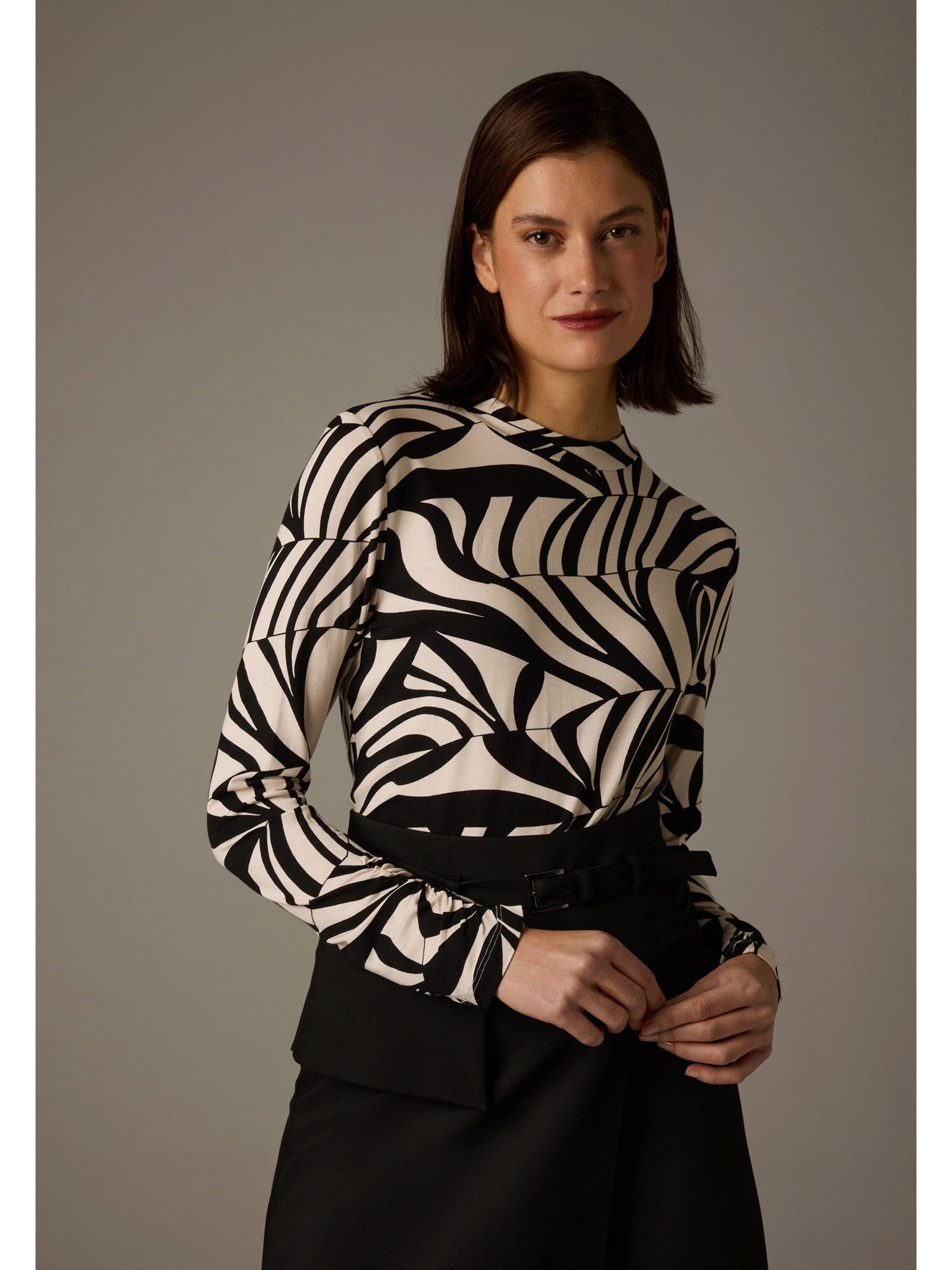 MORE&MORE T-Shirt softes Alloverprint-Langarmshirt günstig online kaufen