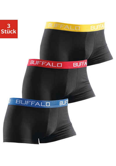Buffalo Boxer (3 St) für Jungen mit kontrastfarbenem Bündchen