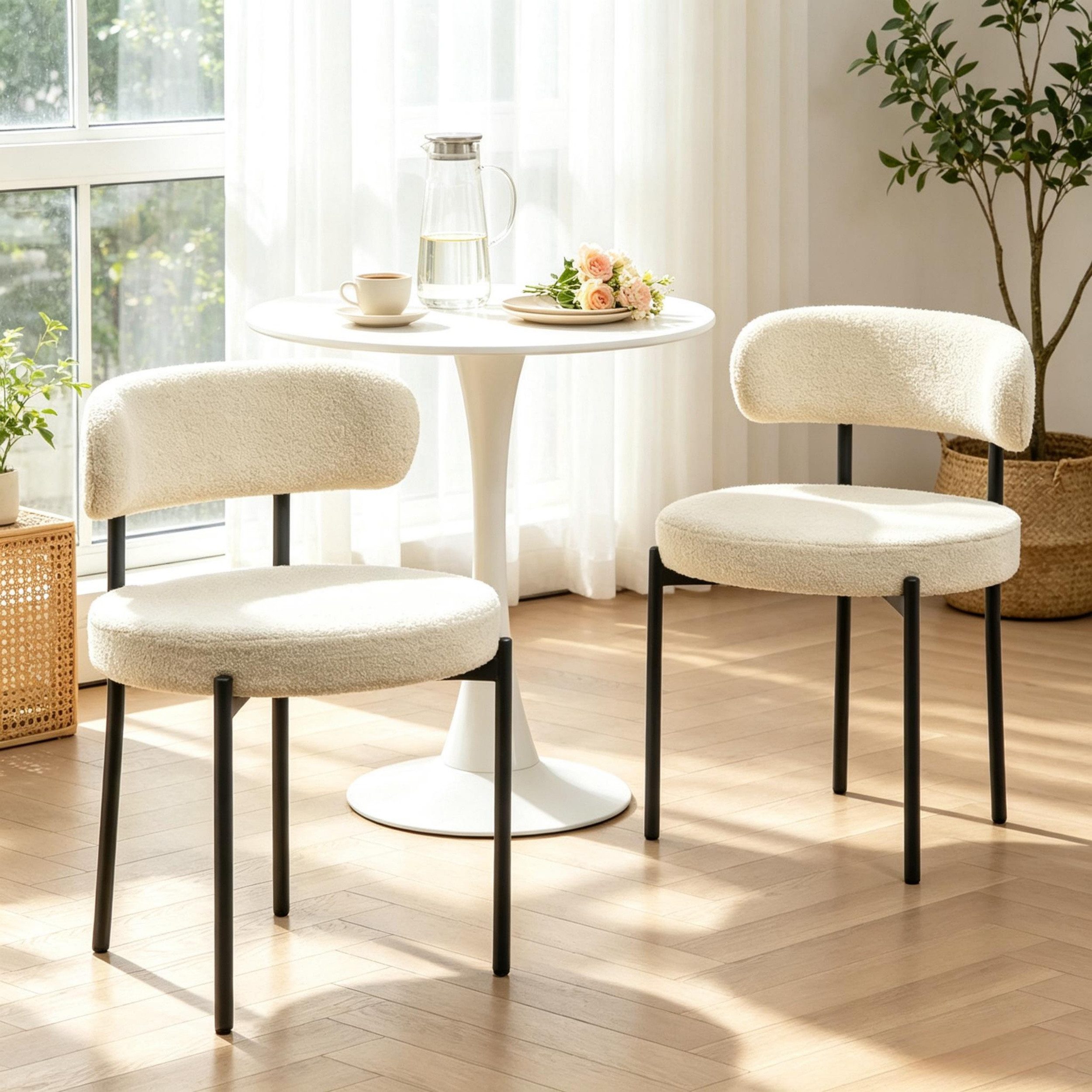 MC Star Stuhl 2er Set Esszimmerstühle, Stühle (mit Stoffrückenlehne und Stahlfüßen(nur mit 2pcs Esszimmerstühle)