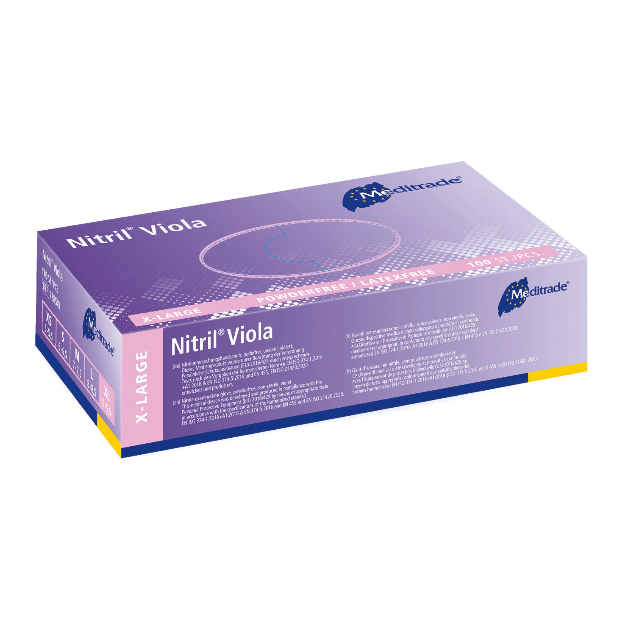 MediTrade Nitril-Handschuhe Meditrade - Einmalhandschuhe Nitril Violia - violett-blau (100-St)