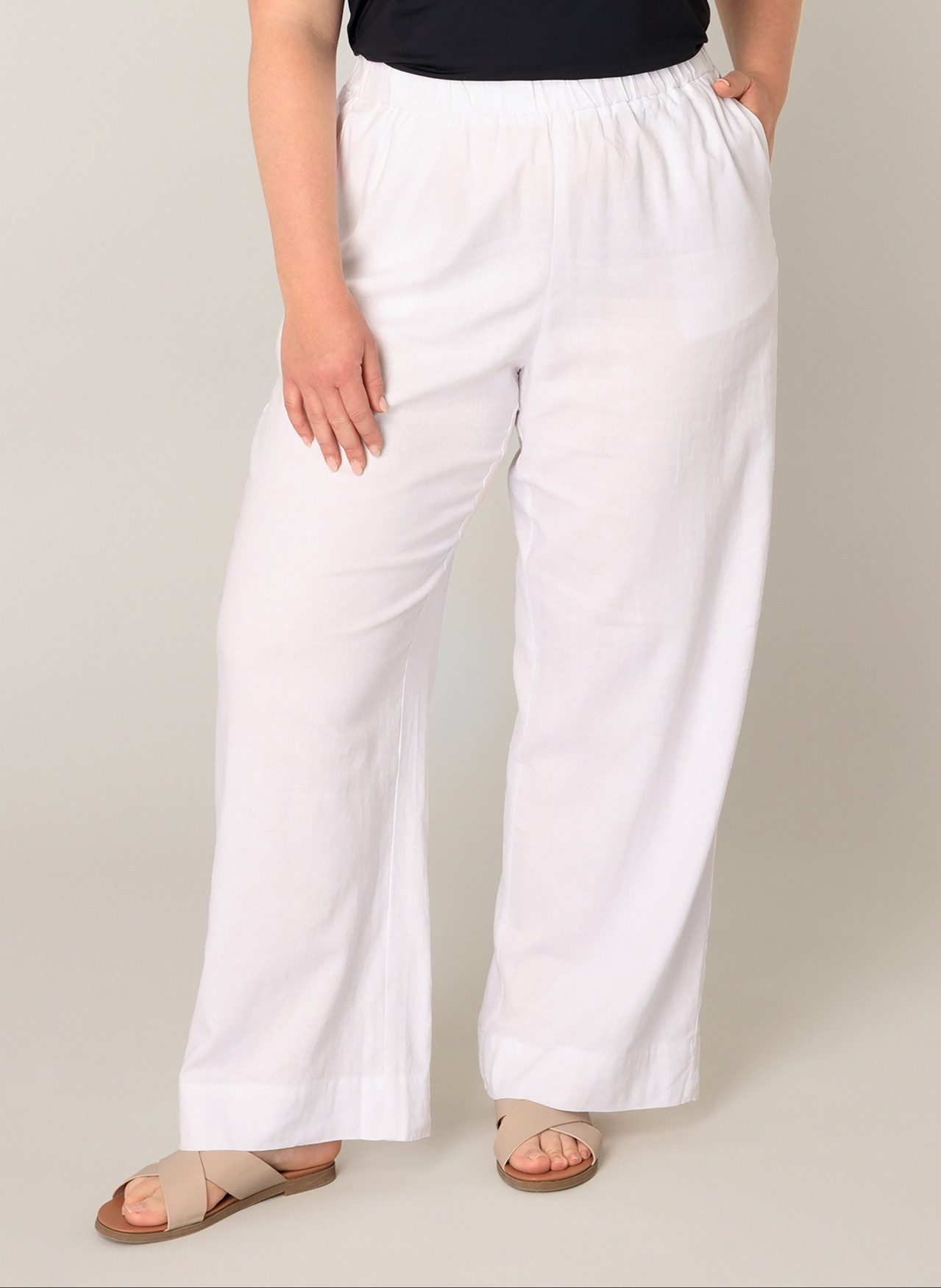 Base Level Curvy Leinenhose Yula Sommerhose, Leinen-Viskose-Mix, mit elasti günstig online kaufen