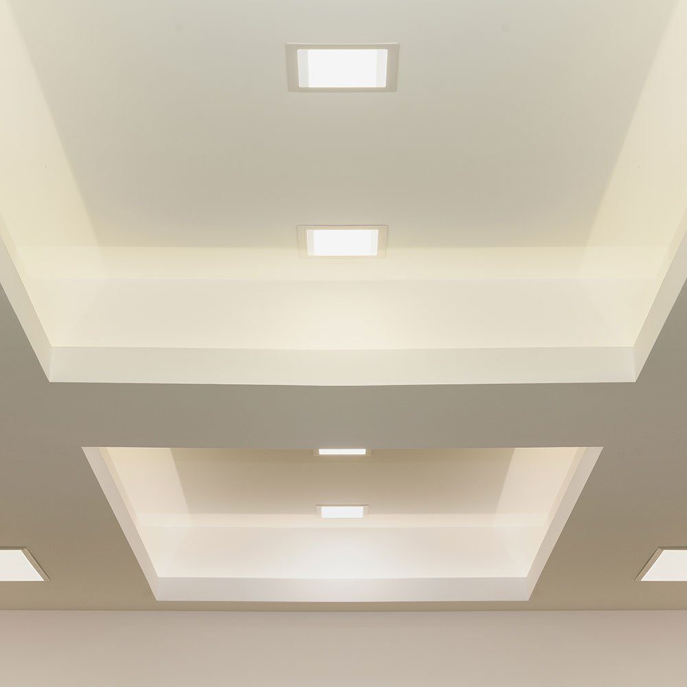 etc-shop LED Deckenleuchte, LED-Leuchtmittel fest Aufbaupanel Warmweiß, Wohnzimmerleuchte Bürolicht verbaut