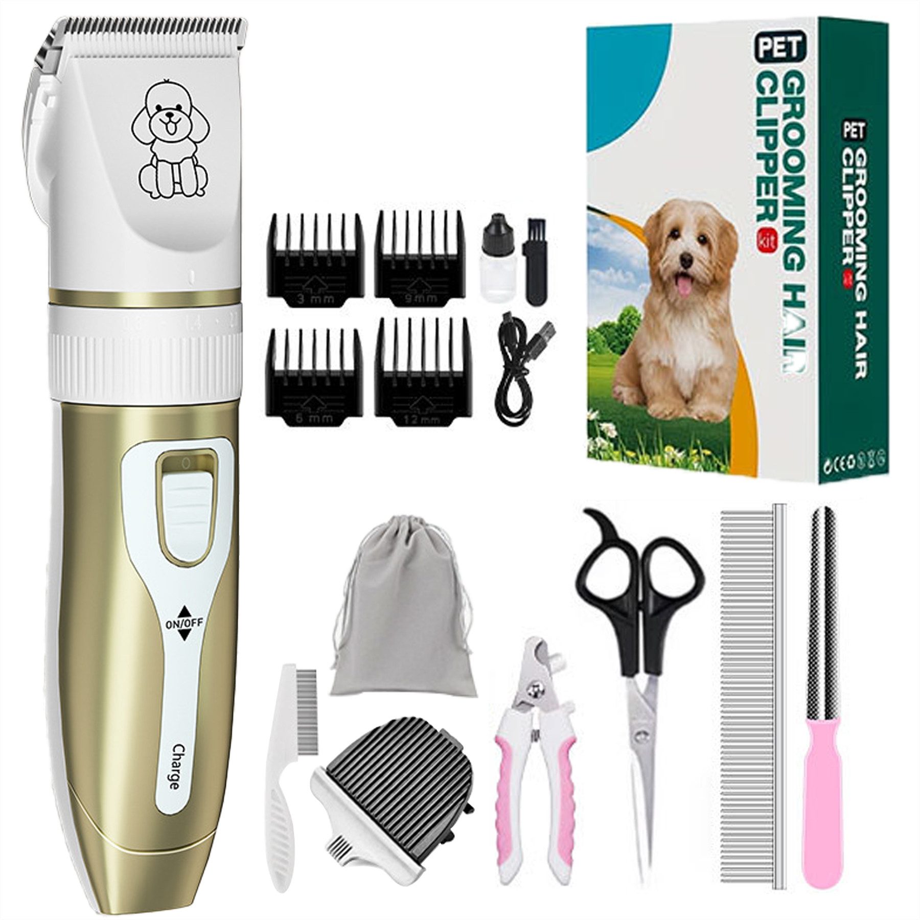 Hundeschermaschine Hund Katze Tierhaarschneidemaschine,Leise Hundeschermaschine