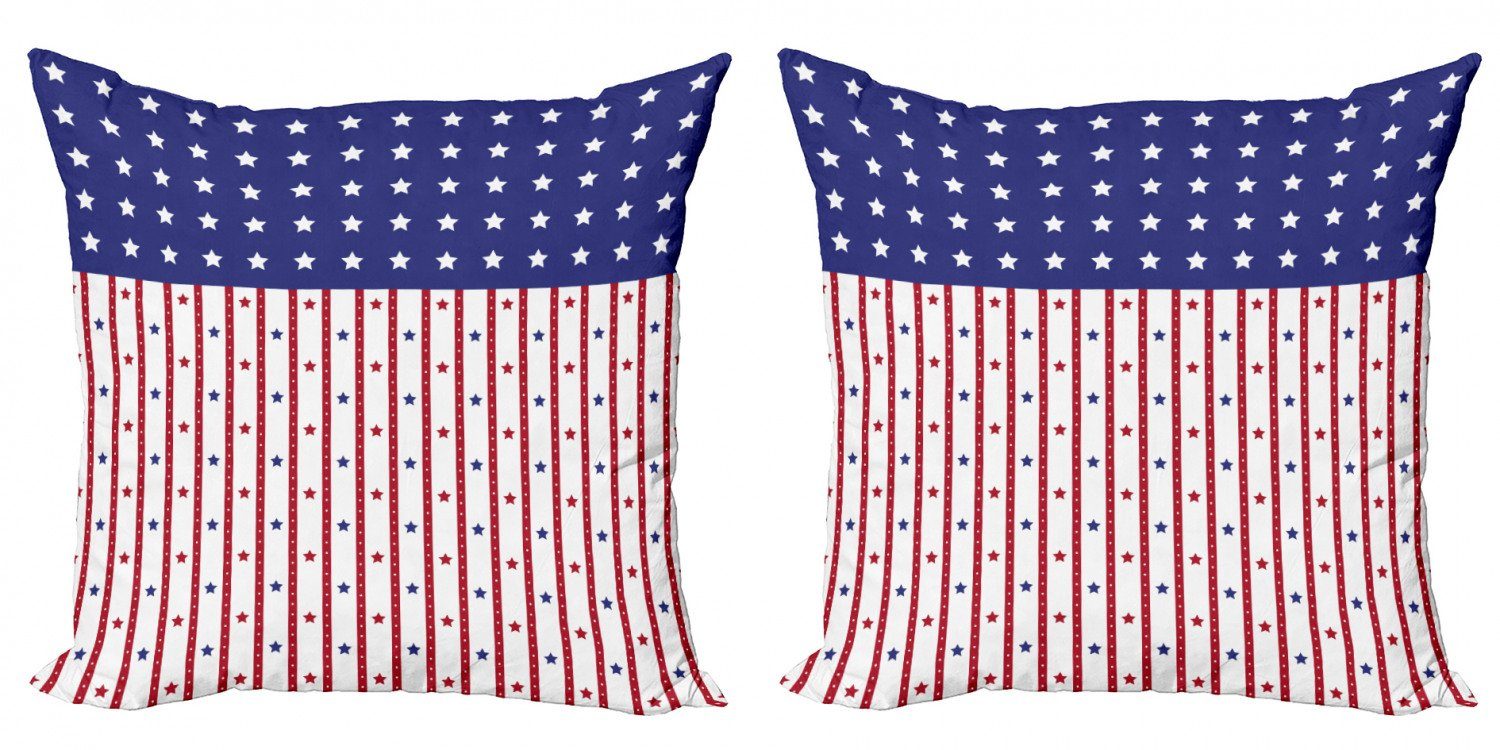 Kissenbezüge Modern Accent Doppelseitiger Digitaldruck, Abakuhaus (2 Stück), Vereinigte Staaten von Amerika Stars and Stripes-Flagge