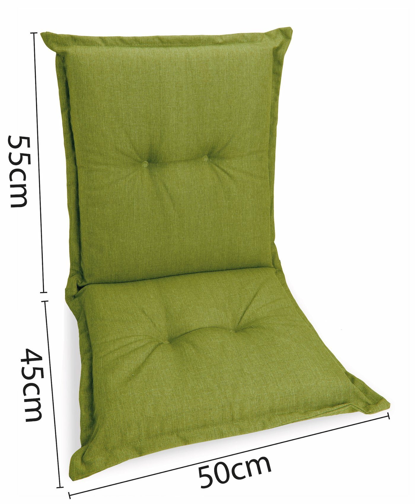 sunnypillow Liegenauflage 6 Stück Gartenstuhlauflagen 100 x 50 x 9 cm, Indoor / Outdoor Stuhlauflage Stuhlkissen, Grün