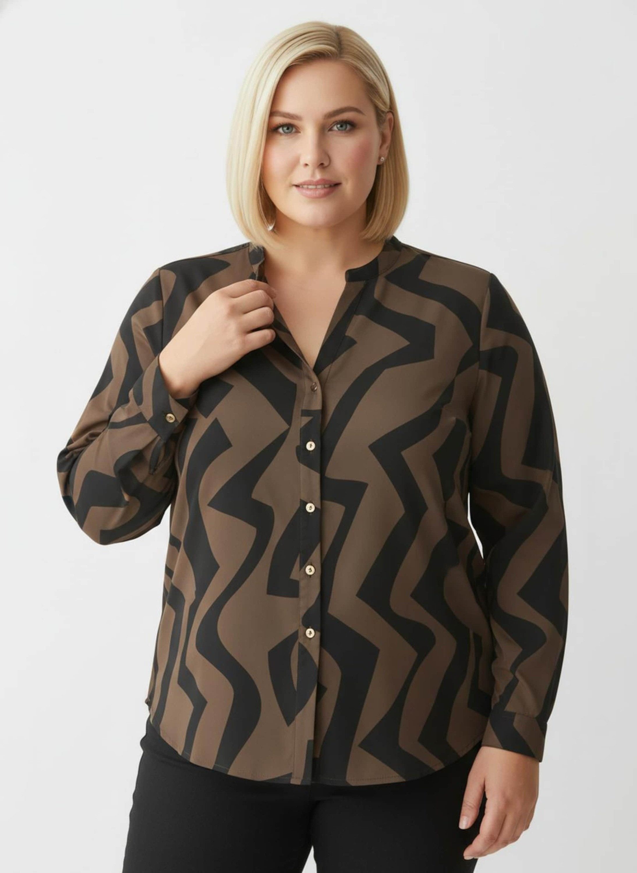 Sieh an! Klassische Bluse Langarm-Bluse Langarm