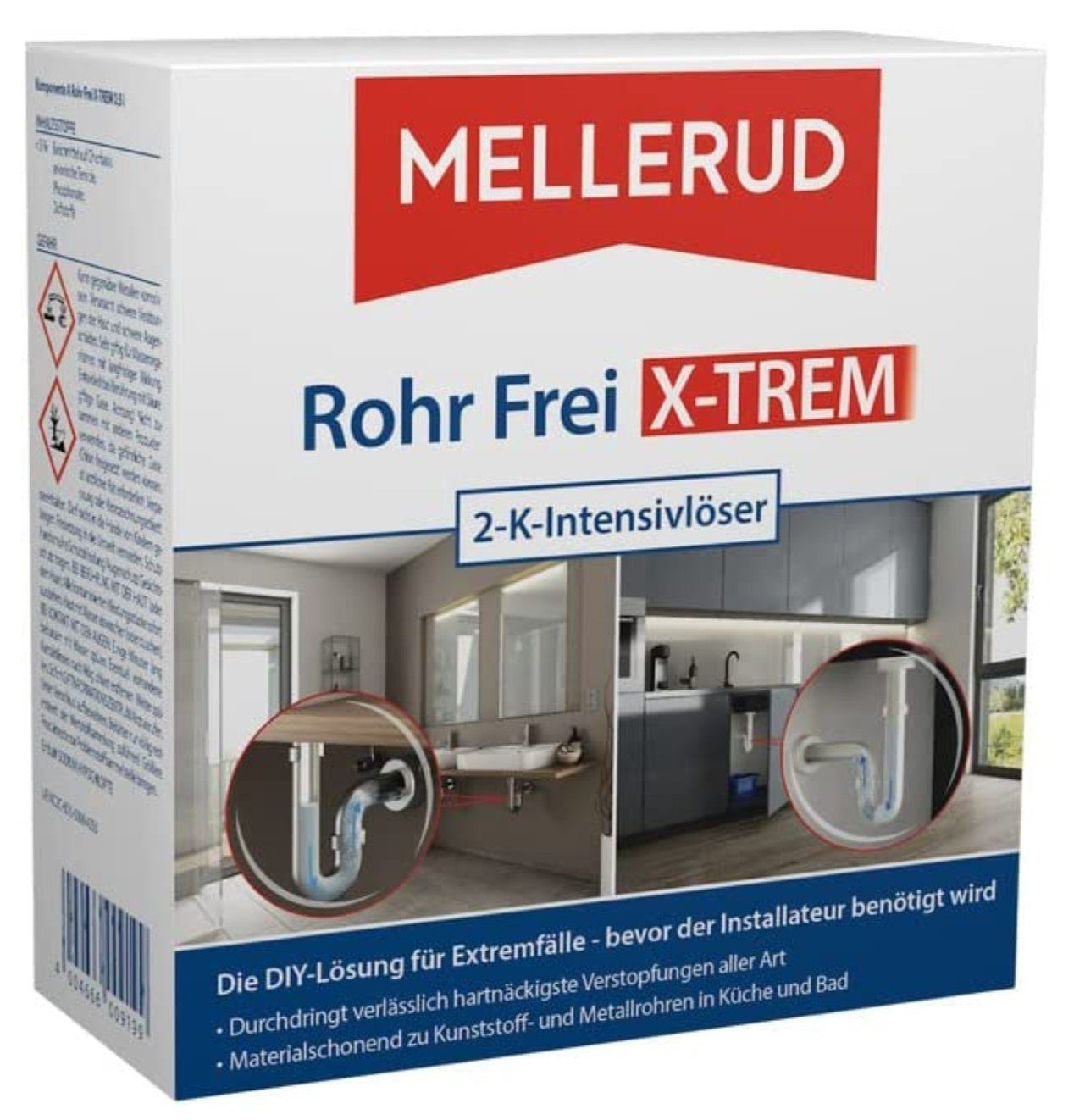 MELLERUD Rohr Frei Xtrem 2-K Intensivlöser, 2x 0,5 Ltr Flüssigreiniger