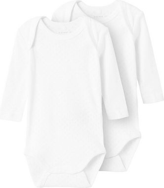 Name It Langarmbody NBFBODY 2P LS WHITE NEEDLEDROP NOOS (Set, 2-tlg., 2er Set)