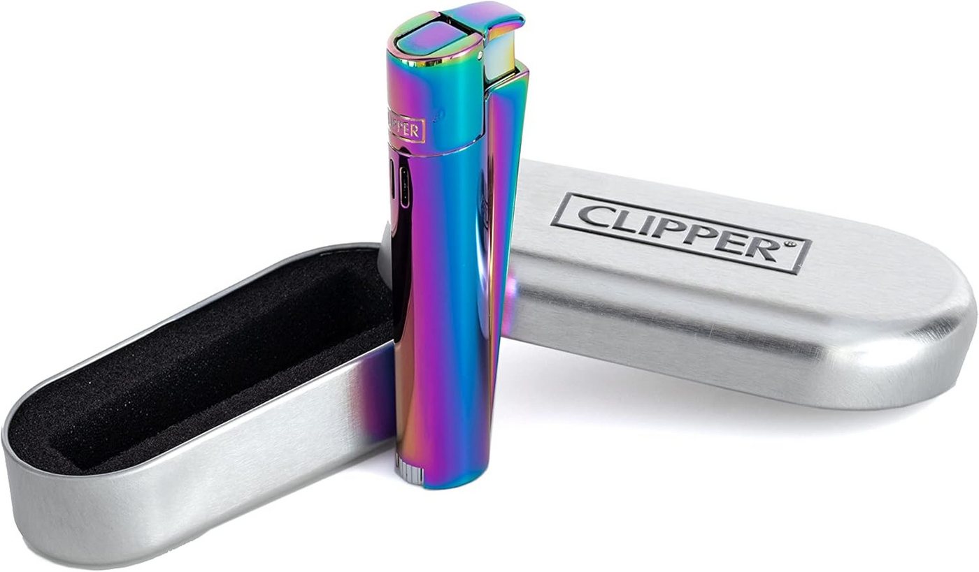 CLIPPER Feuerzeug Metall Jet Flamme Feuerzeug Inkl. Geschenkbox - das Original -, aus Metall