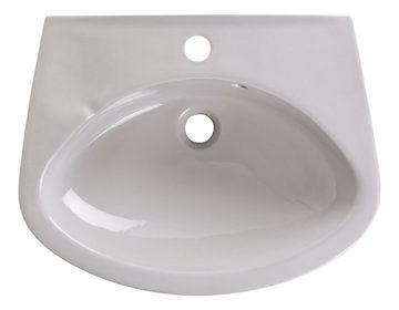 SANITOP WINGENROTH Waschbecken Helgoland (Hänge-Waschtisch, 1-St), 50 cm, Handwaschbecken, Manhattan-Grau, Hahnloch mittig, 022491