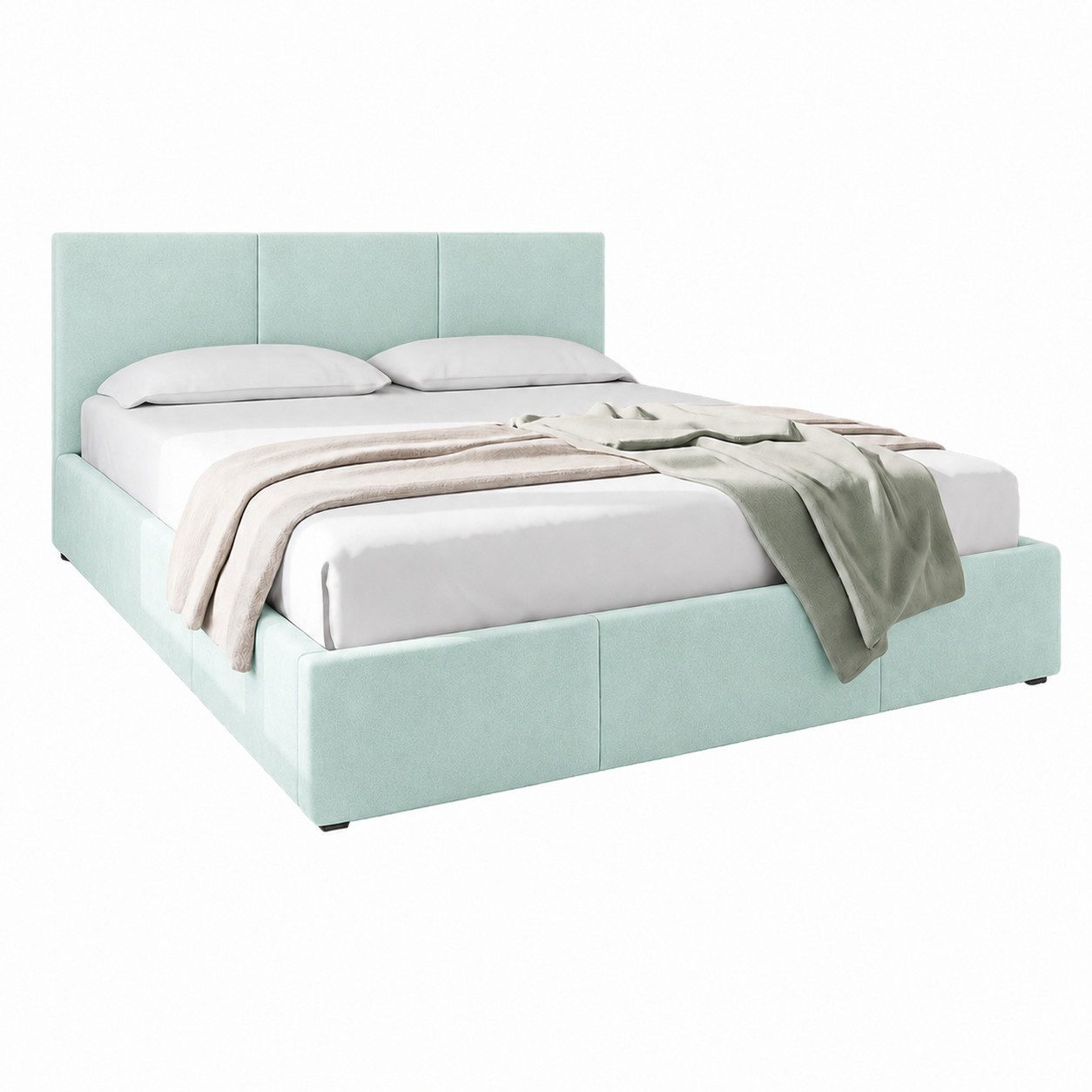 Home Collective Polsterbett Bett Doppelbett Bettgestell mit Lattenrost & Stauraum, mehrere Größen (Größen: 120x200 140x200 160x200 180x200, samtweicher Veloursstoff, in Europa hergestellt), Bettkasten flexibler Lattenrost mit Härtegradeinstellung Hellblau