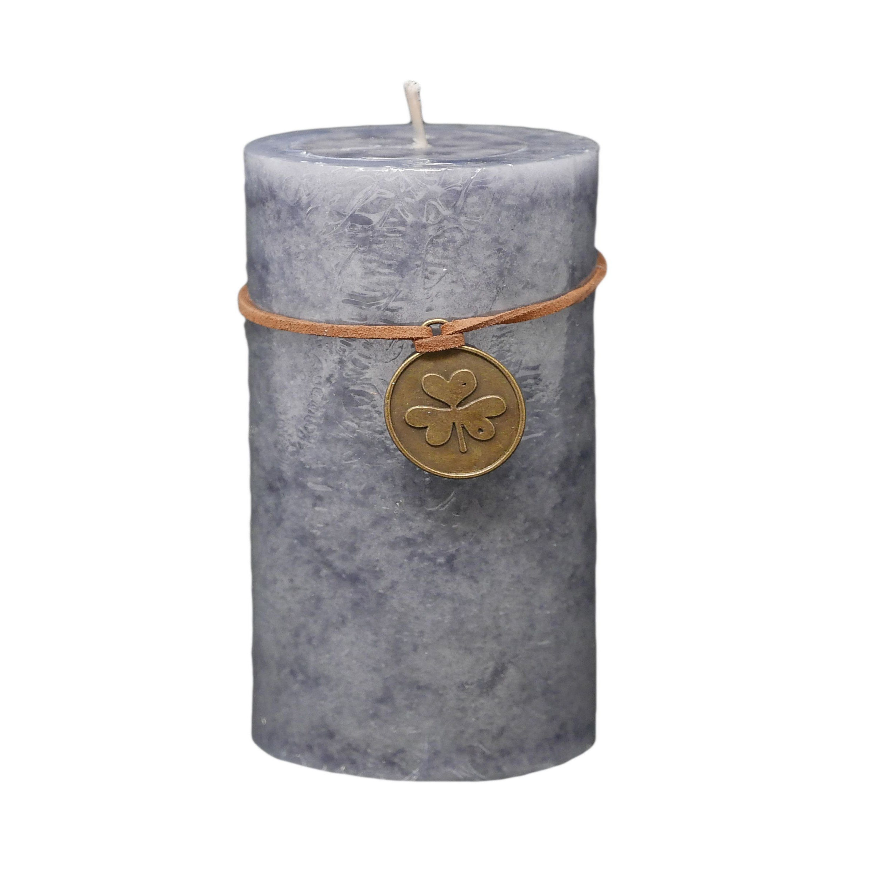 B&S Stumpenkerze Trendkerze durchgefärbt marmoriert anthrazit günstig online kaufen