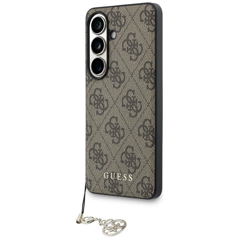 Guess Handyhülle Hülle Classic Galaxy S26 Kunstleder braun MagSafe mit Kette goldfarbig 6,3 Zoll, Kantenschutz – Bild 2 von 5