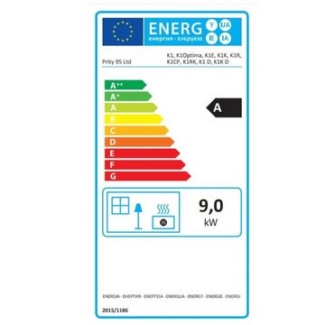 Prity Kaminofen Prity K1 Optima Holzofen, Kaminofen, Mehrstoffbrenner, 9 kW, 9,00 kW